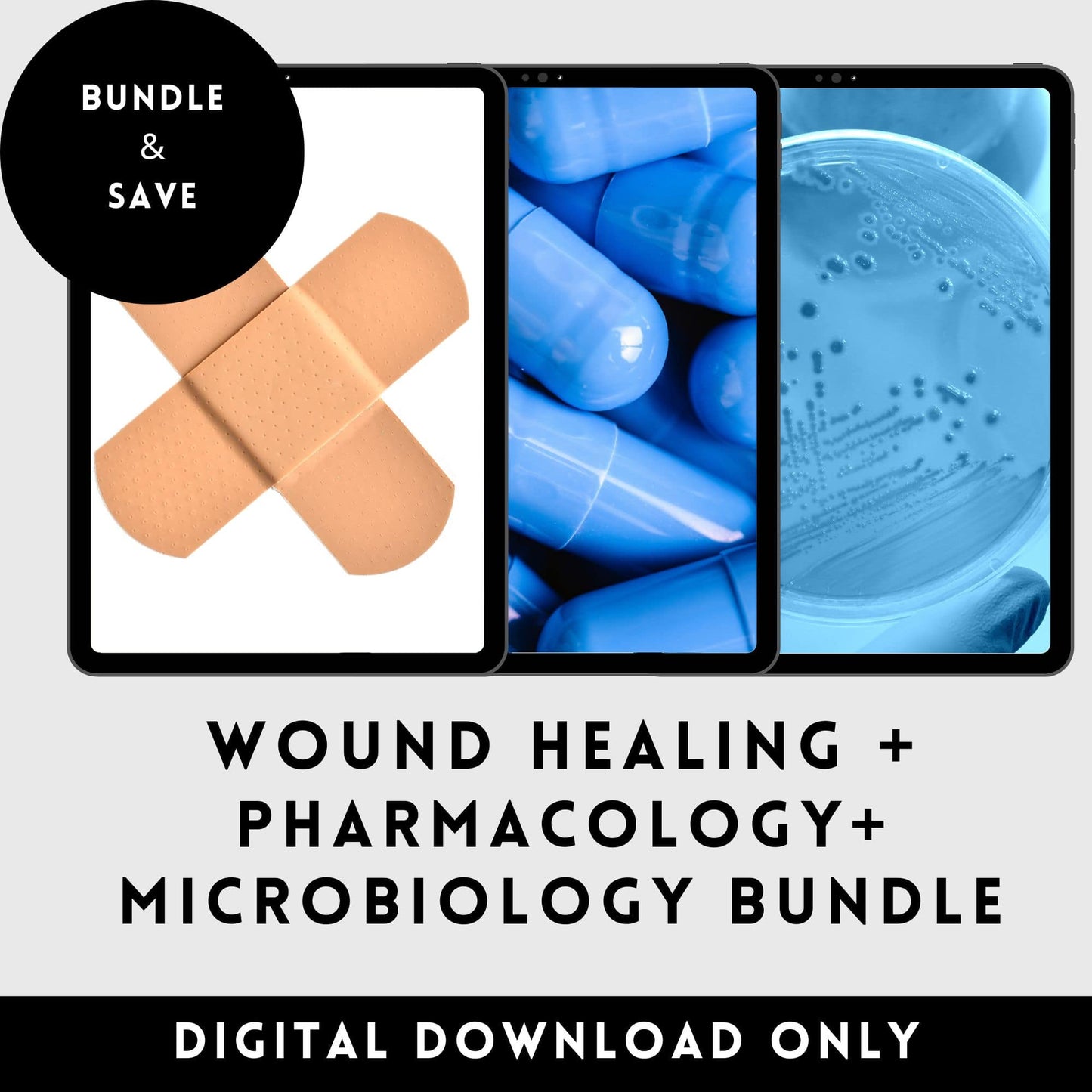 Wound healing + Surgical Pharmacology + Microbiology Full Bundle  CST CSFA OR nurses RNs Clinical Study Guide Surgical Technologist surgical tech NBSTSA. NCCT Certification Review