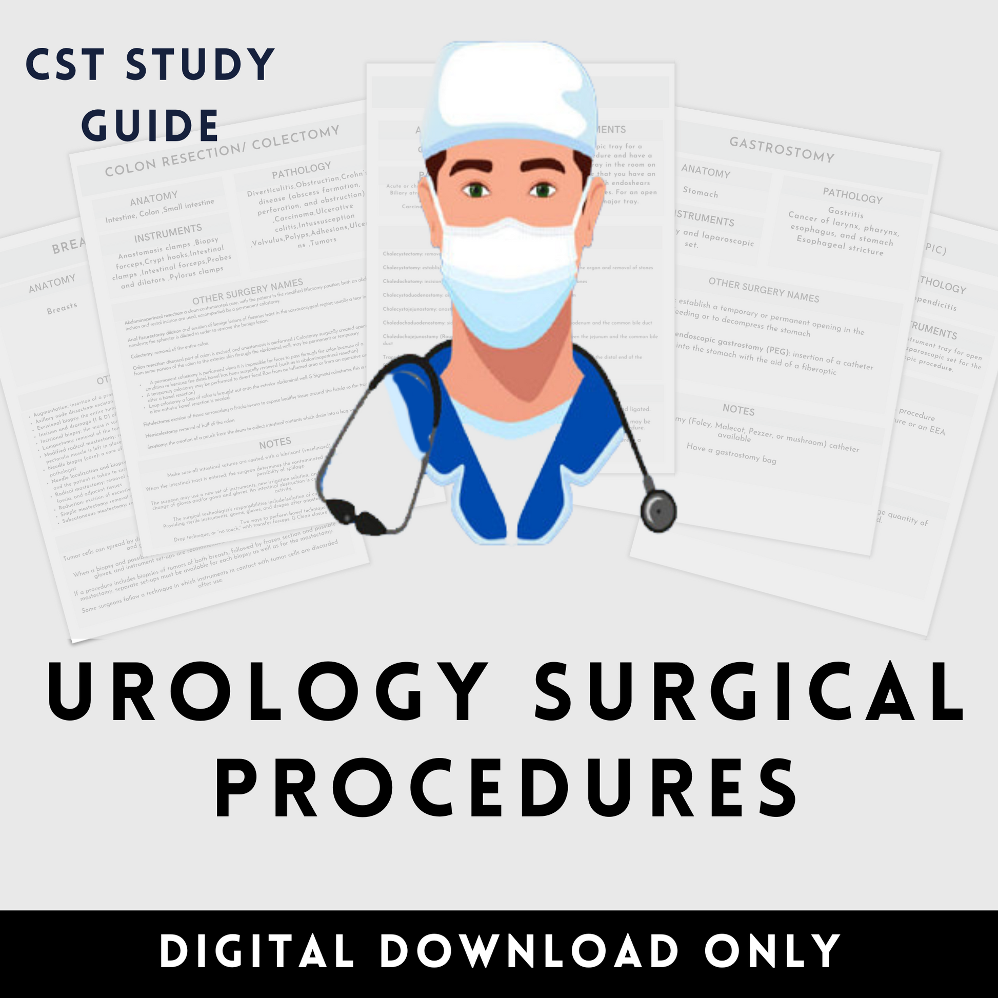 Urology Surgical Procedures Study Guide CST OR Surgical Tech Technologist Operating Room Surgery rotation Surgical Tech clinically  CST OR Surgical Tech Technologist OR Operating Room Surgery rotation clinical