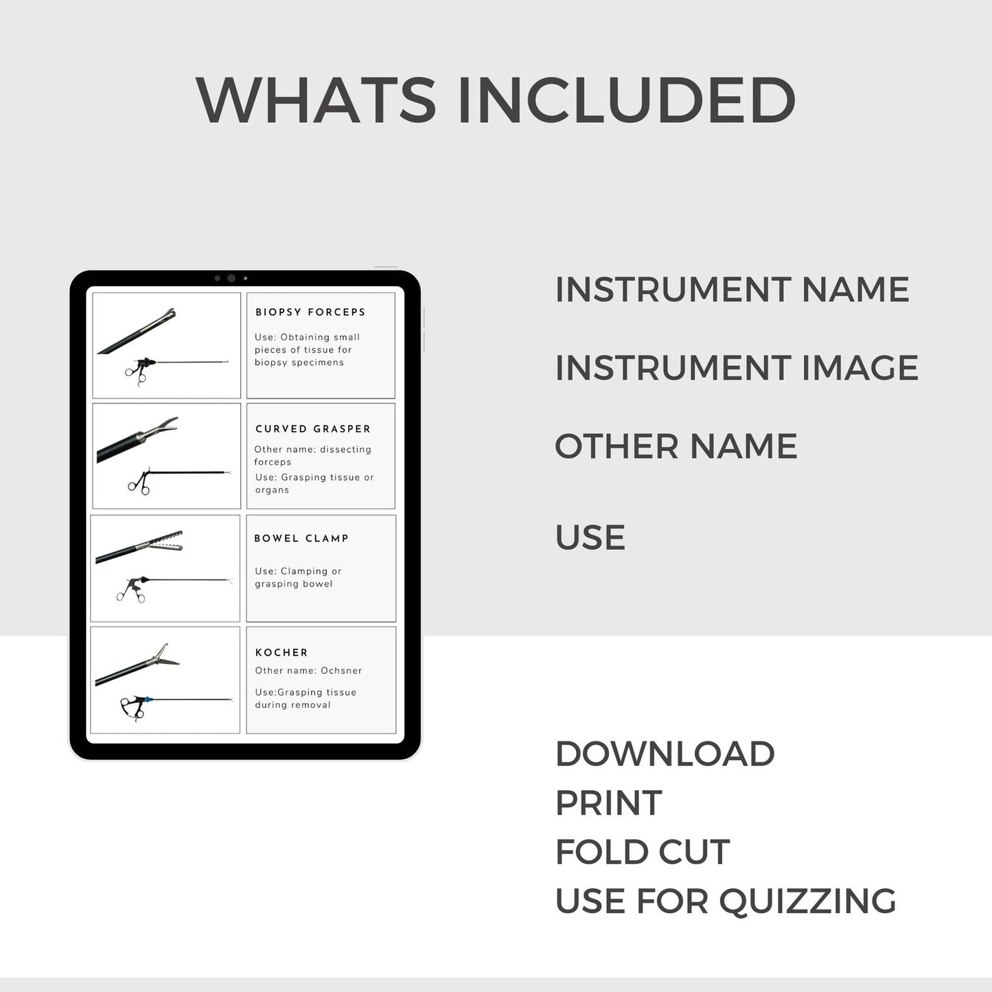 Orthopedic Surgery instruments tools flashcards OR Operating Room Surgery rotation Instrumentation Surgical Tech clinical Medical student