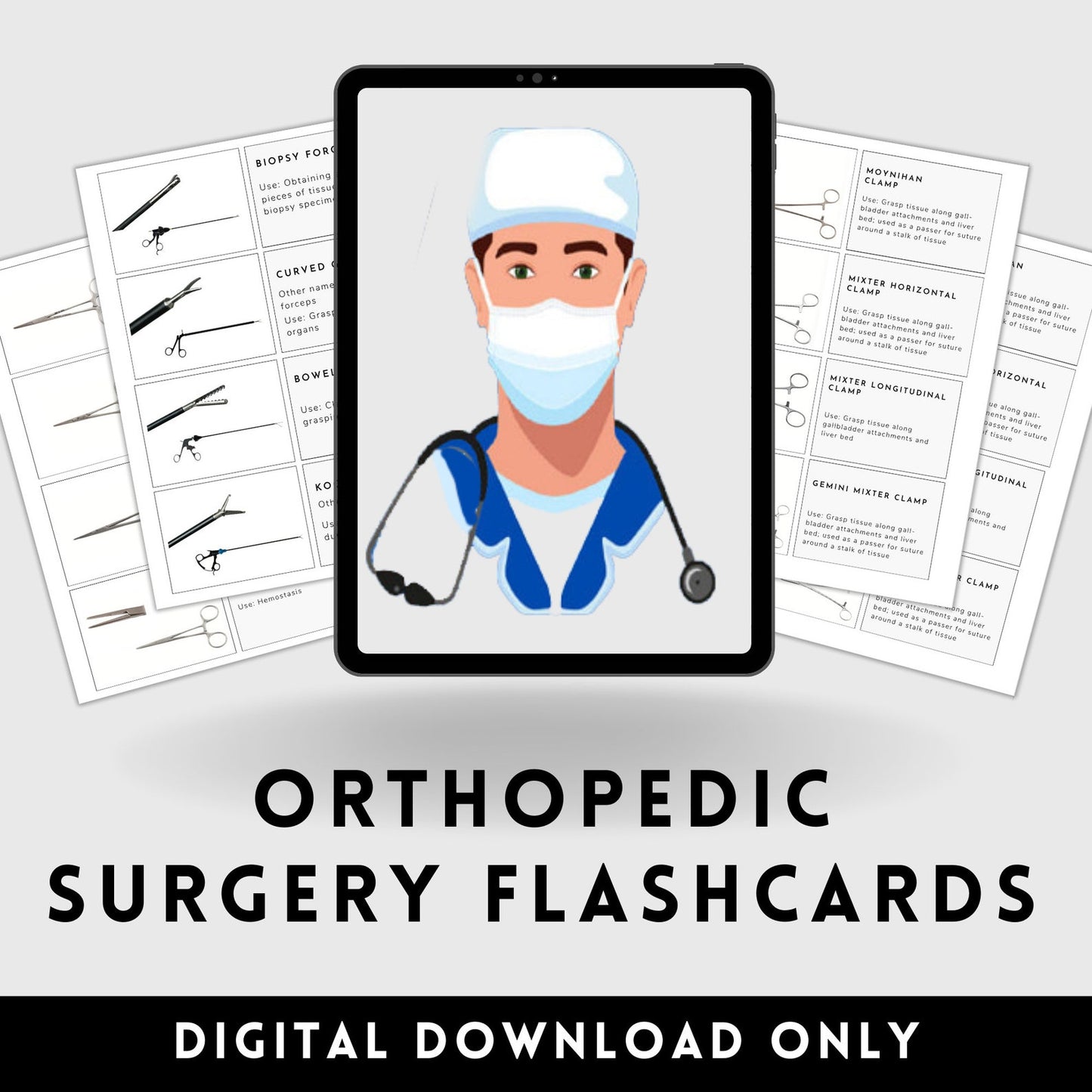 Orthopedic Surgery instruments tools flashcards OR Operating Room Surgery rotation Instrumentation Surgical Tech clinical Medical student