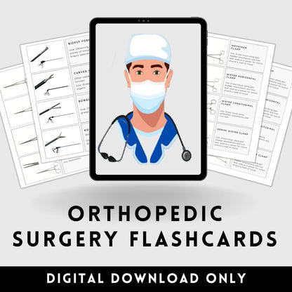 Orthopedic Surgery instruments tools flashcards OR Operating Room Surgery rotation Instrumentation Surgical Tech clinical Medical student