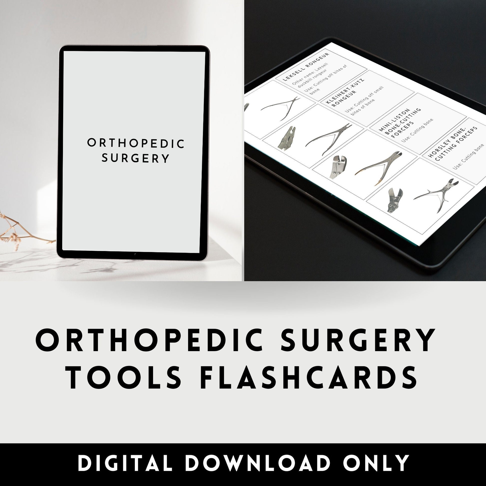 Orthopedic Surgery instruments tools flashcards OR Operating Room Surgery rotation Instrumentation Surgical Tech clinical Medical student