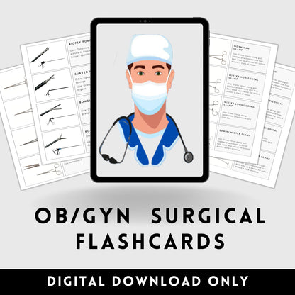 OBGyn Obstetric Gynecology surgical instruments tools flashcards OR Operating Room Surgery rotation Surgical Tech clinical Medical student