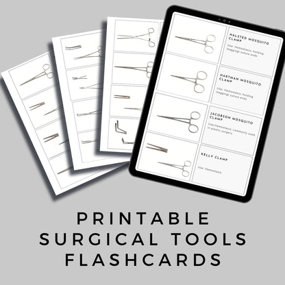 Artsy clinical guide General surgical instruments flashcards FULL BUNDLE OR Operating Room Surgery rotation Surgical Tech clinical Medical student Nurse