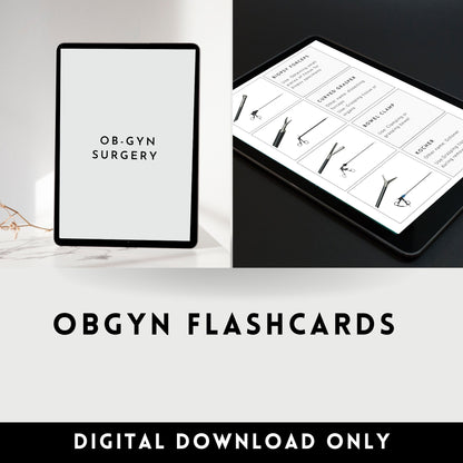 OBGyn Obstetric Gynecology surgical instruments tools flashcards OR Operating Room Surgery rotation Surgical Tech clinical Medical student