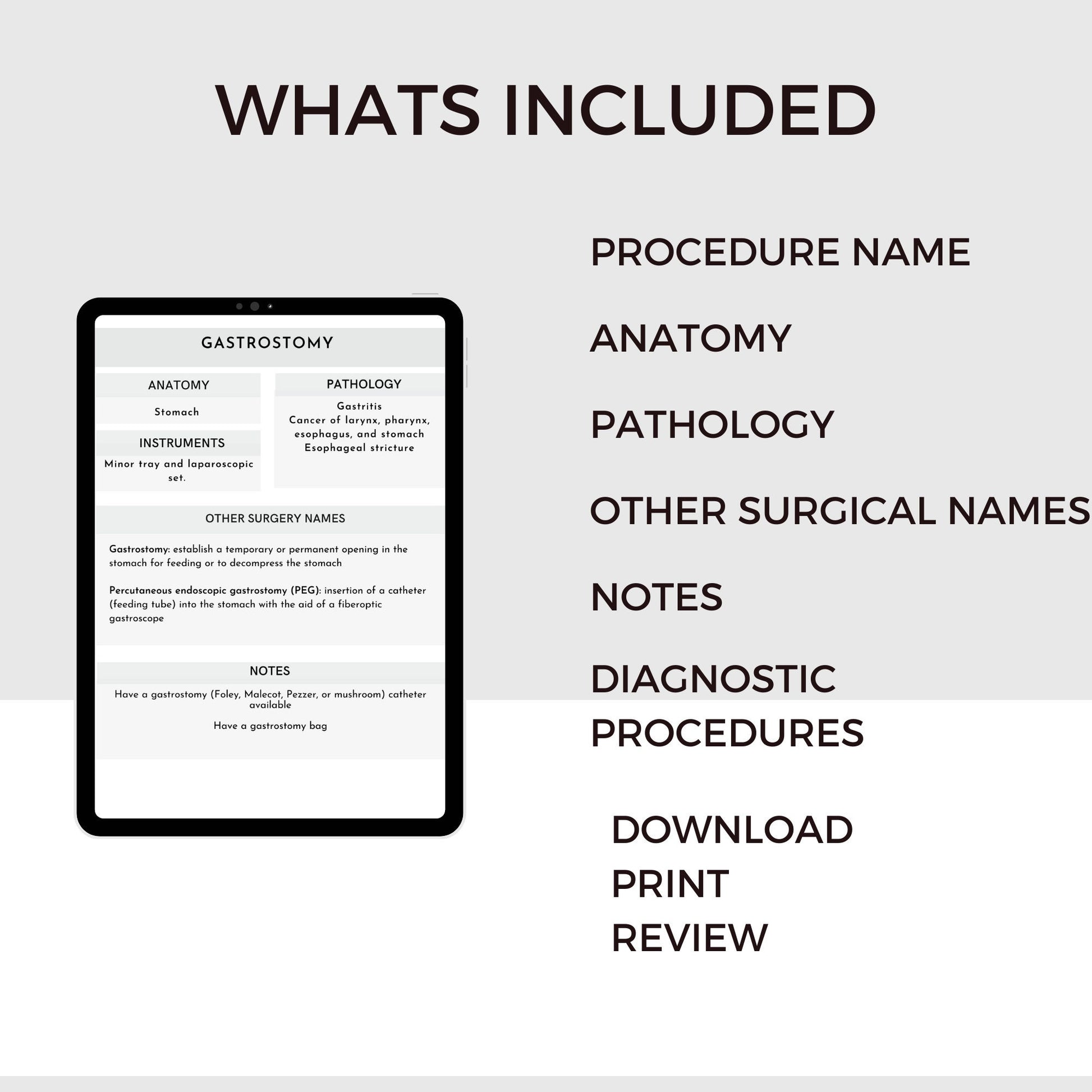 General Surgical Procedures Study Guide CST OR Surgical Tech Technology And Diagnostic Procedure