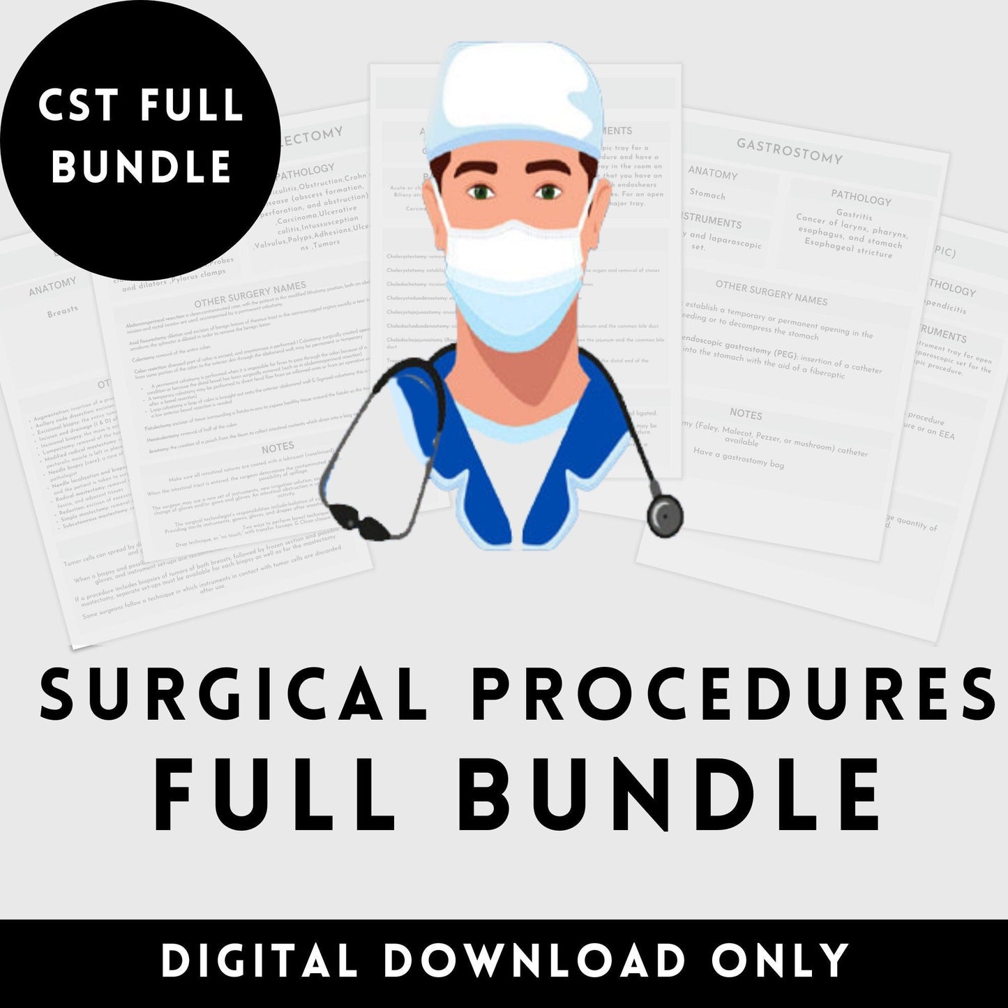 Surgical procedures CST full bundle Study Guide | Diagnostic Procedures | cst exam OR Surgical Tech Technology Activ